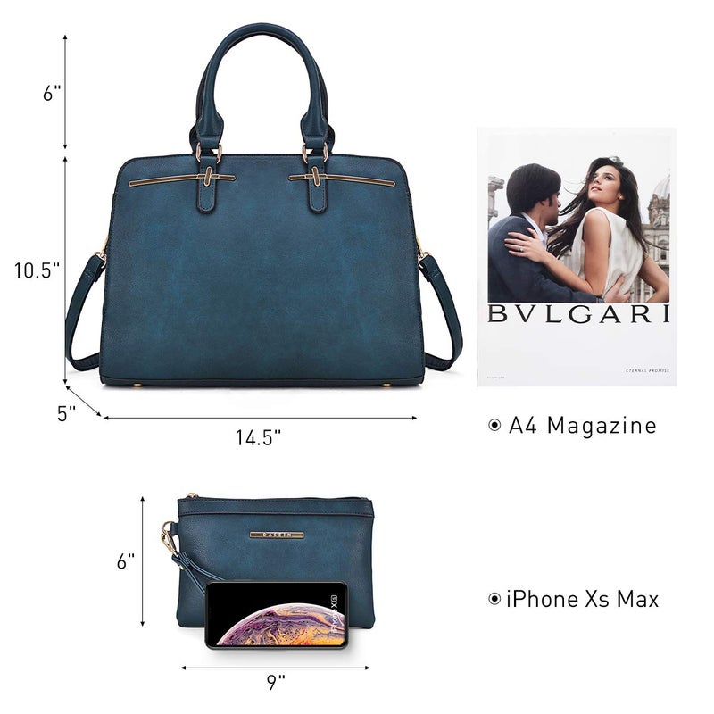 DASEIN Women Handbag Wallet Tote Shoulder Hobo Bag Top Handle Satchel Purse Set 2pcs with 3 Compartments - Image 3